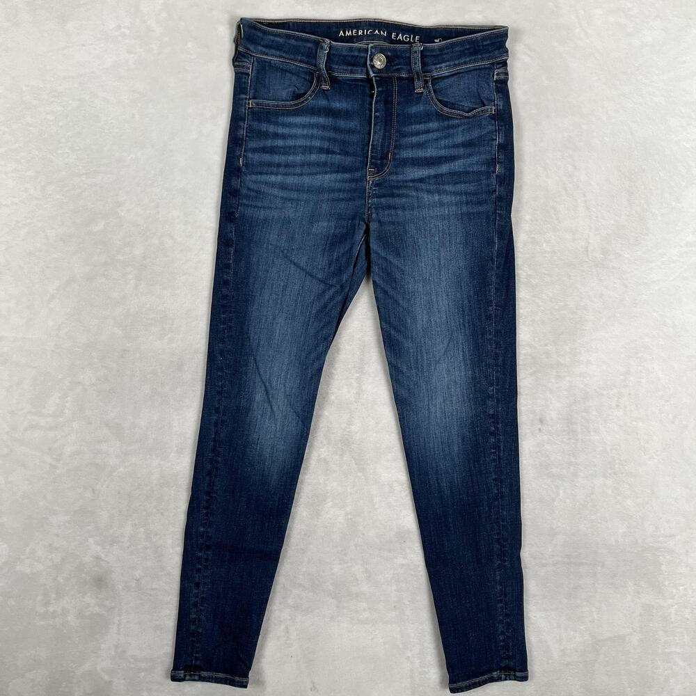 American Eagle Hi-Rise Jegging Jeans Womens 6 Short Blue Med Wash Stretch Denim